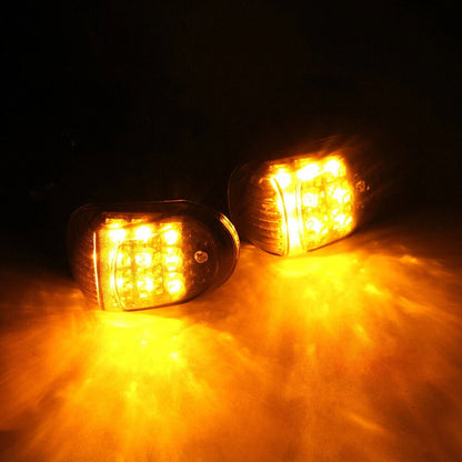 2 x Motorcycle Flush Mount Amber LED Turn Signal Lights for Universal Models