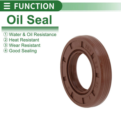 Oil Seal / 22x40x7mm / FKM Rubber High Pressure Brown 5 Pcs