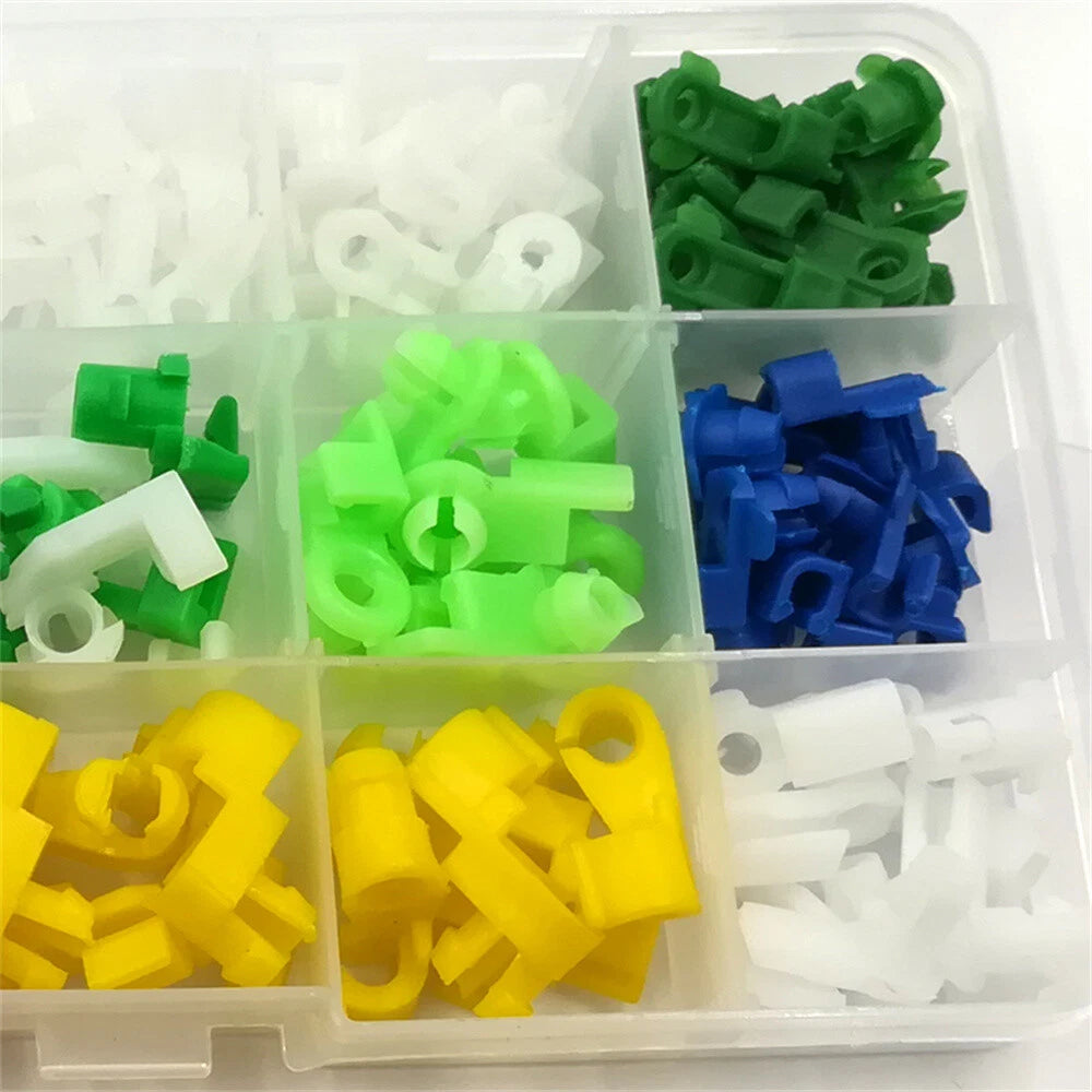 160 x Mixed Plastic Fasteners for Auto Door Lock Rod Clip Retainer Assortment