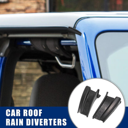 Car Rain Diverters ABS Water Gutter Extensions for Jeep Wrangler (18-20)