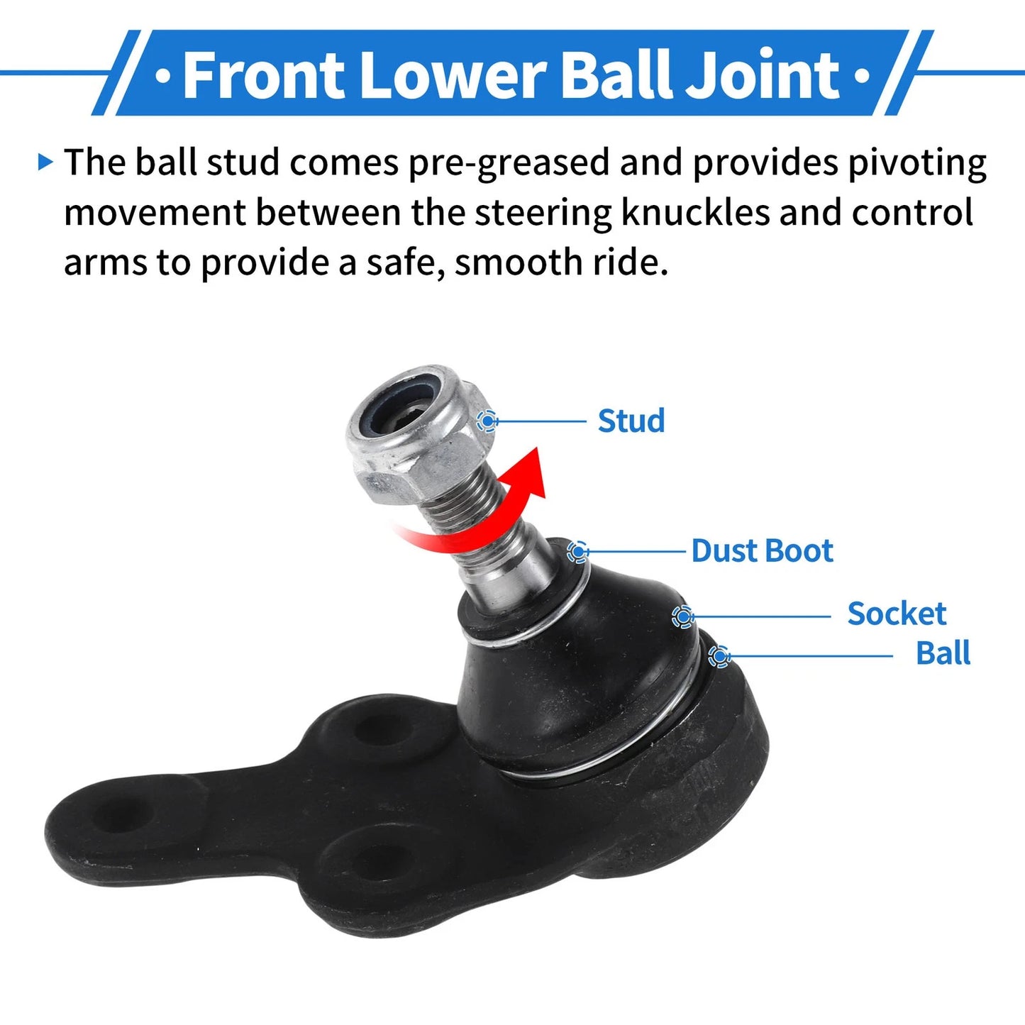 2 x Front Lower Ball Joints for Ford Focus (2004-2011)