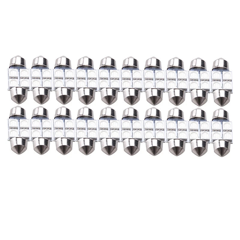 20 x 31mm 4-SMD 5050 LED Festoon Interior Lights for Car (No specific years)