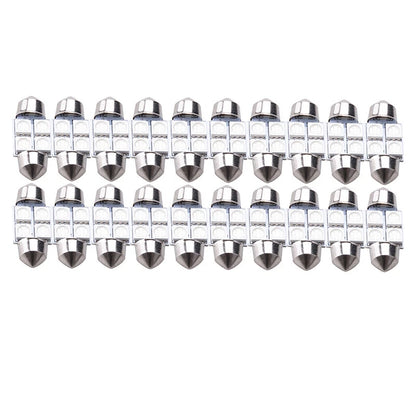 20 x 31mm 4-SMD 5050 LED Festoon Interior Lights for Car (No specific years)