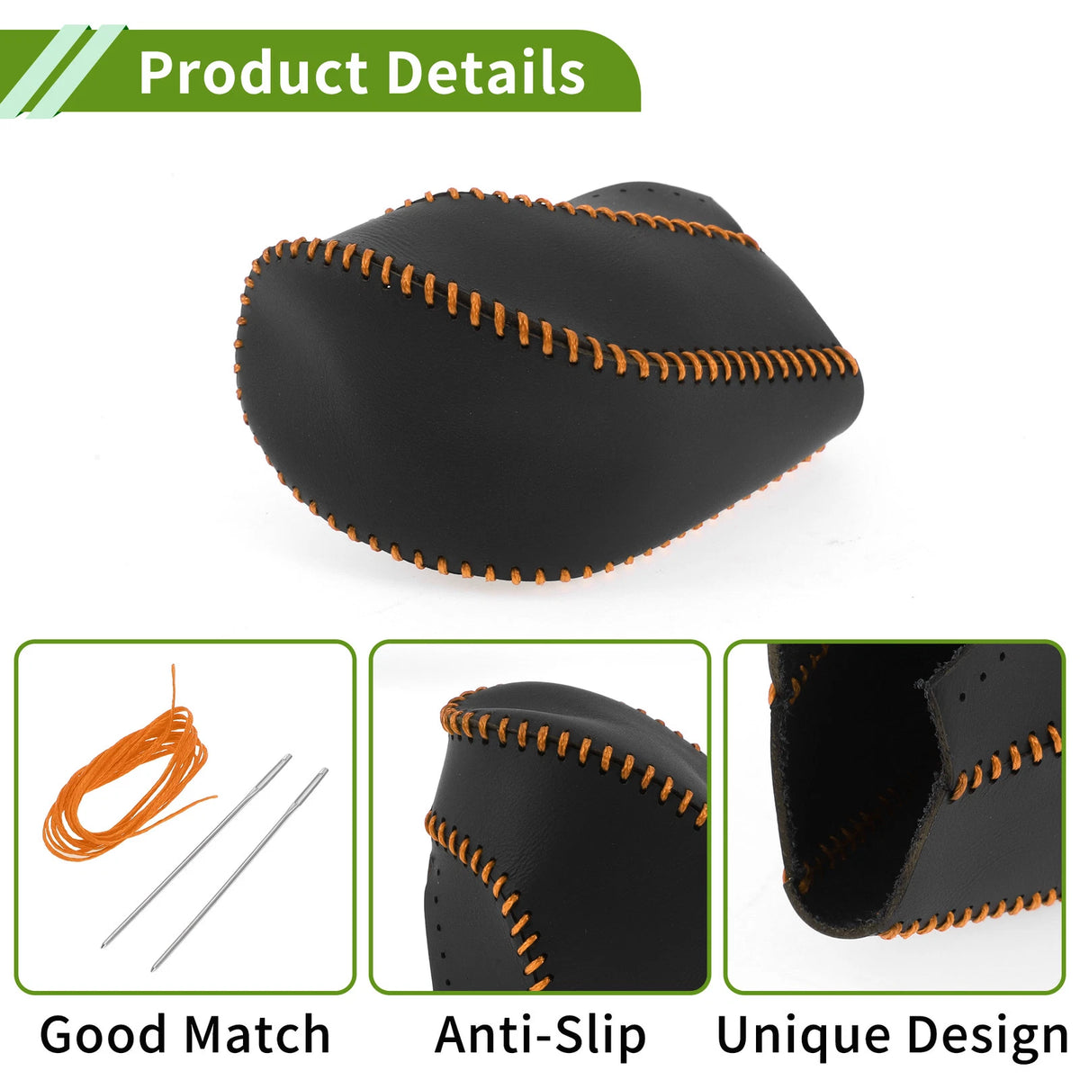 Gear Shift Knob Cover for Toyota Highlander 2008-2013 Black Orange