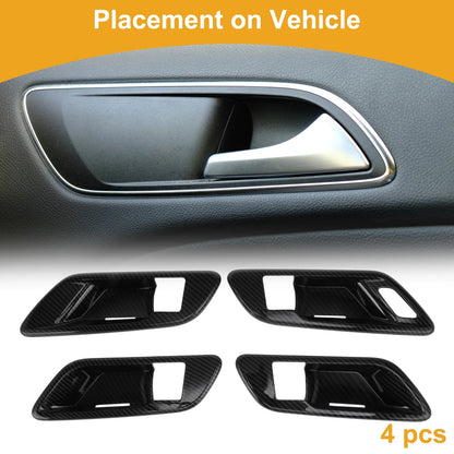 Carbon Fiber Black Interior Door Handle Bowl Cover Trim for Toyota Crown (23-24)
