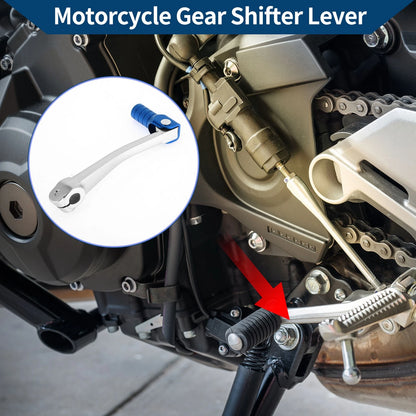 Folding Motorcycle Gear Shifter Lever Silver Tone Blue Head for Bosuer 125