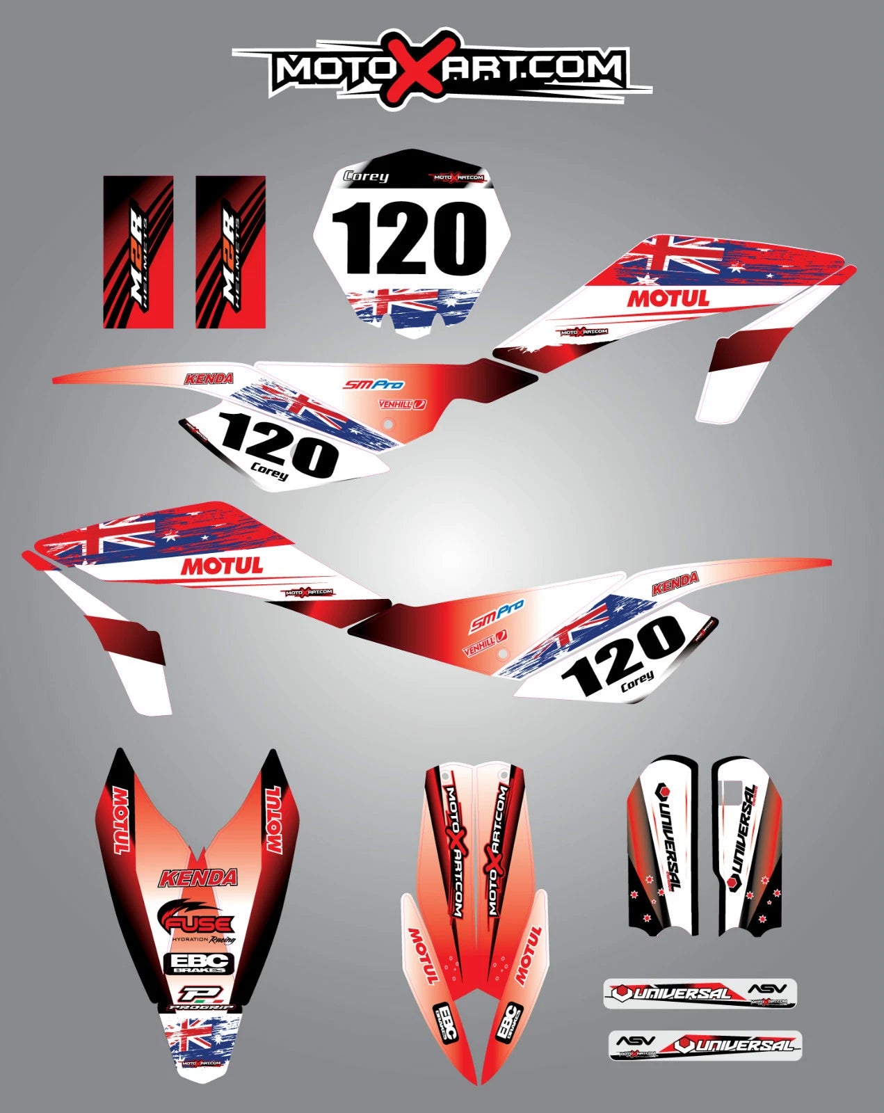 Custom Graphics Kit for Husqvarna CR 65 (2011-2016) - AUSSIE PRIDE Decals