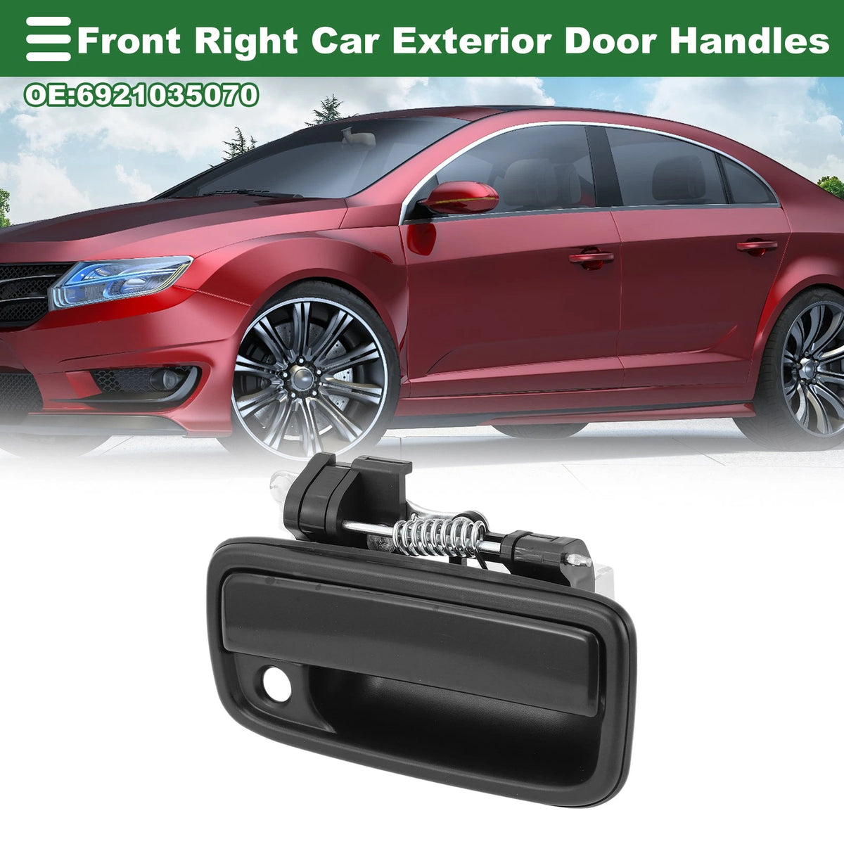 Front Right Exterior Door Handle for Toyota Tacoma Gloss Black (2005-2023)