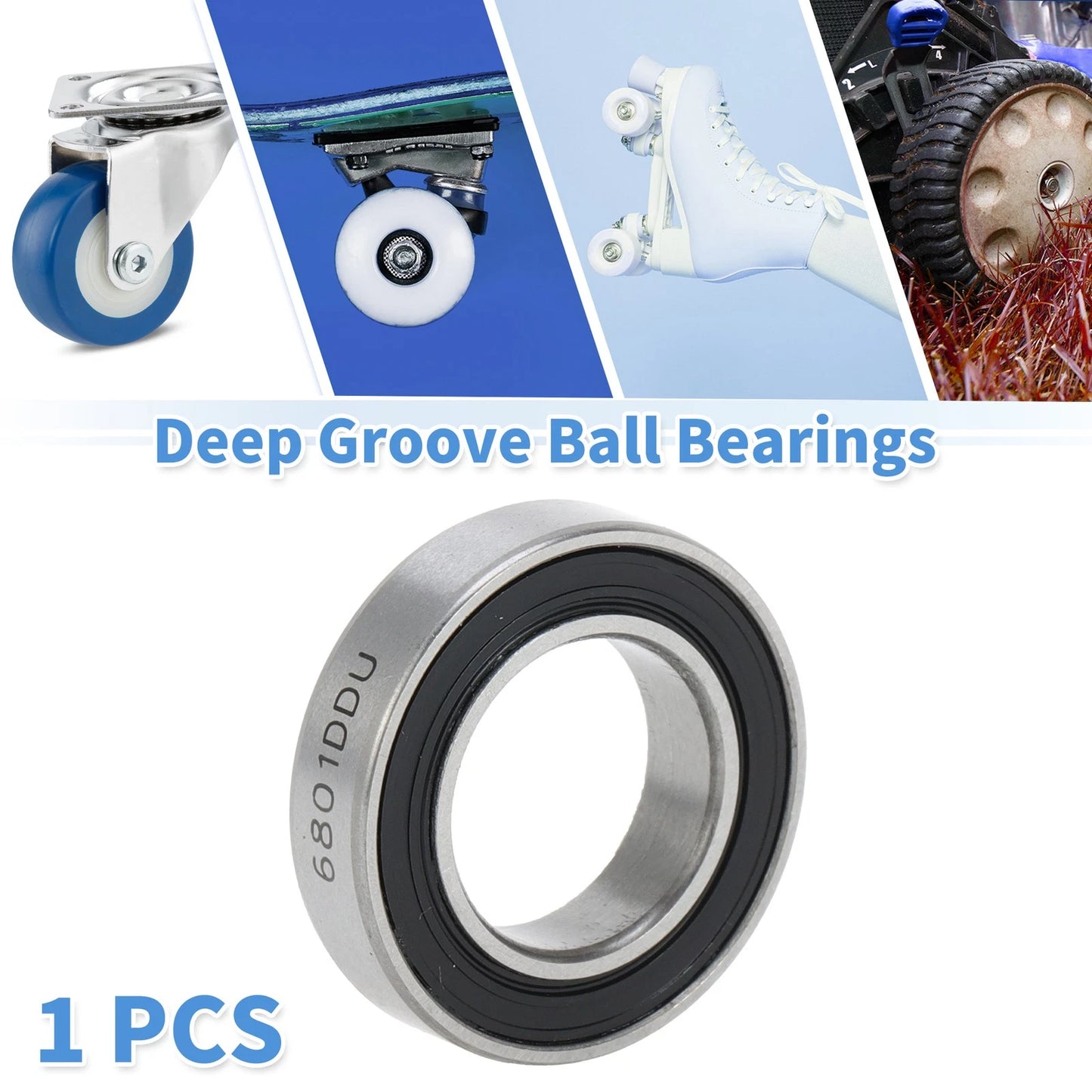 6801DD / 12x21x5mm / Deep Groove Ball Bearings for Scooter Skateboard Wheel