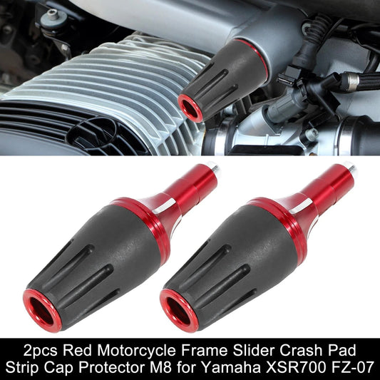 2 x Red Universal Frame Slider Crash Protector for Motorcycle with M8 Screw