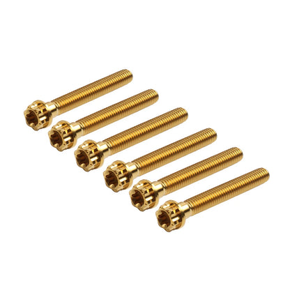 6pcs M6x45mm Titanium Torx Head Flange Screws for Motorcycle Bike