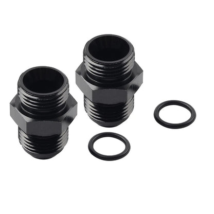 2 x Black Aluminum AN10 Flare to 10AN ORB Male Fitting Adapter for Make & Model