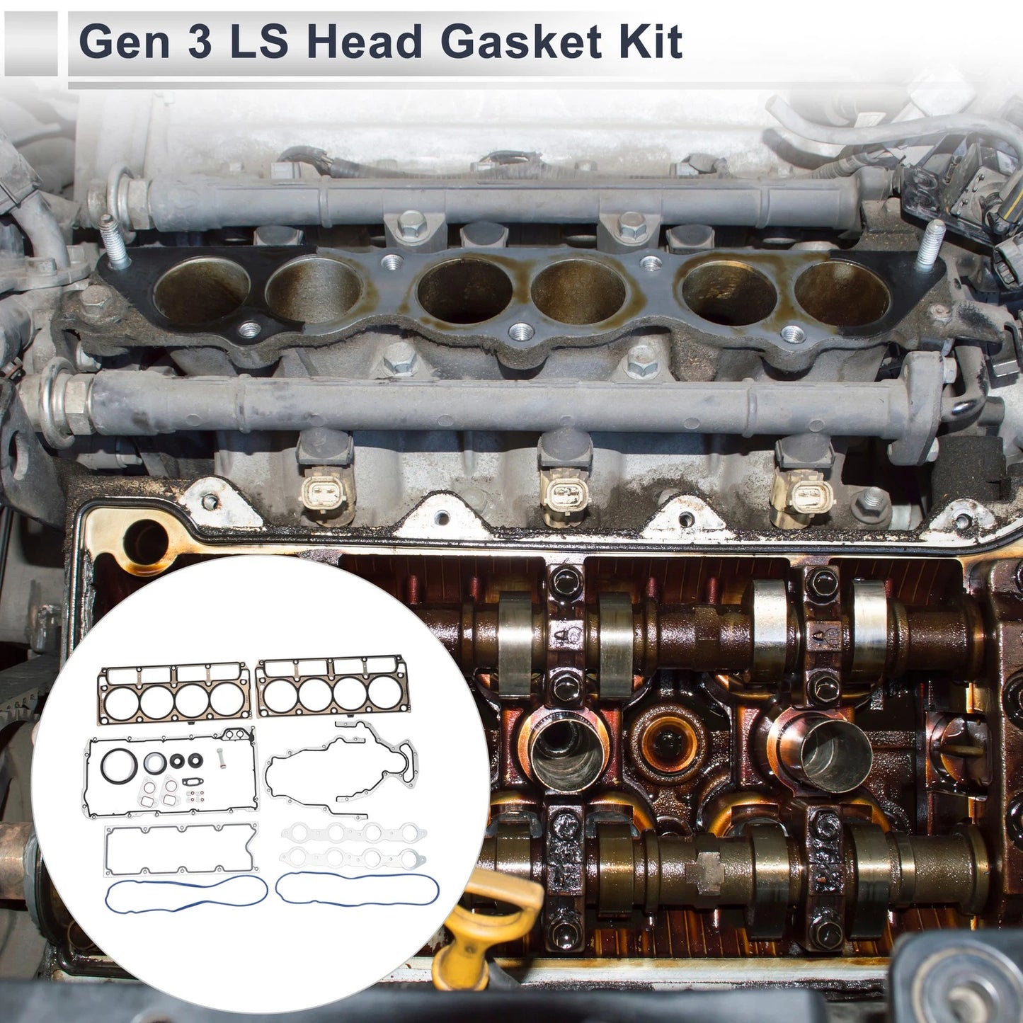Gen 3 LS Head Gasket Kit 4.8L 5.3L 5.7L for GM Chevy LS1 LS6 LQ4 LQ9 1 Set