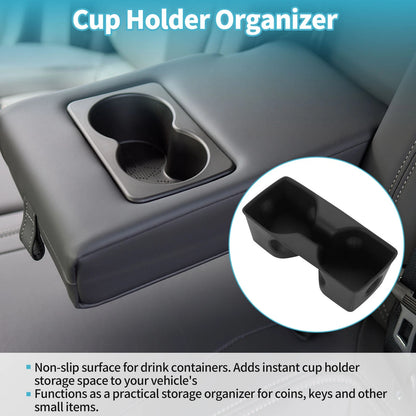 Rear Seat Center Armrest Cup Holder Organizer 1 pc for Toyota RAV4 (2019–2021)