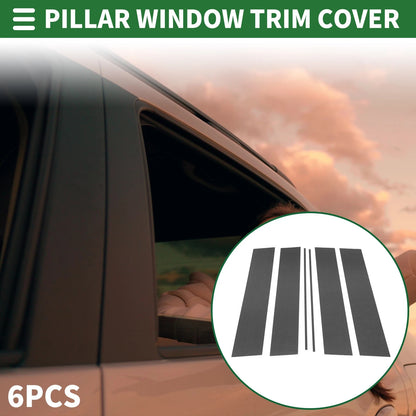 6 Pcs Door Pillar Window Trim for Honda Odyssey (2005-2010) Black Carbon Fiber