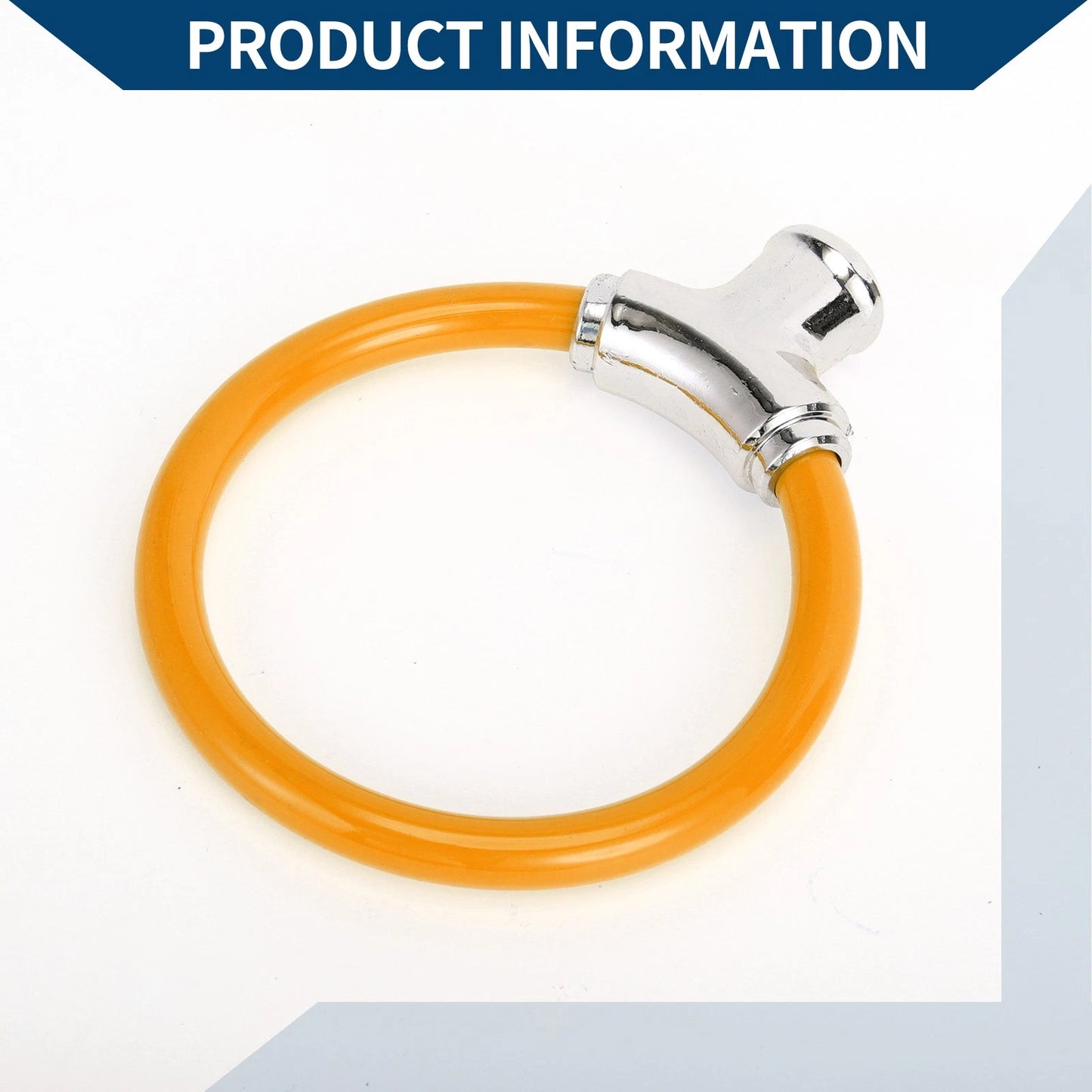 Portable 42cm Anti-Theft Bicycle Lock Mini Ring for Bike - Orange
