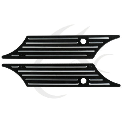 Black/Chrome Hard Saddlebags Latch Covers for Harley Touring Road Glide (93-13)