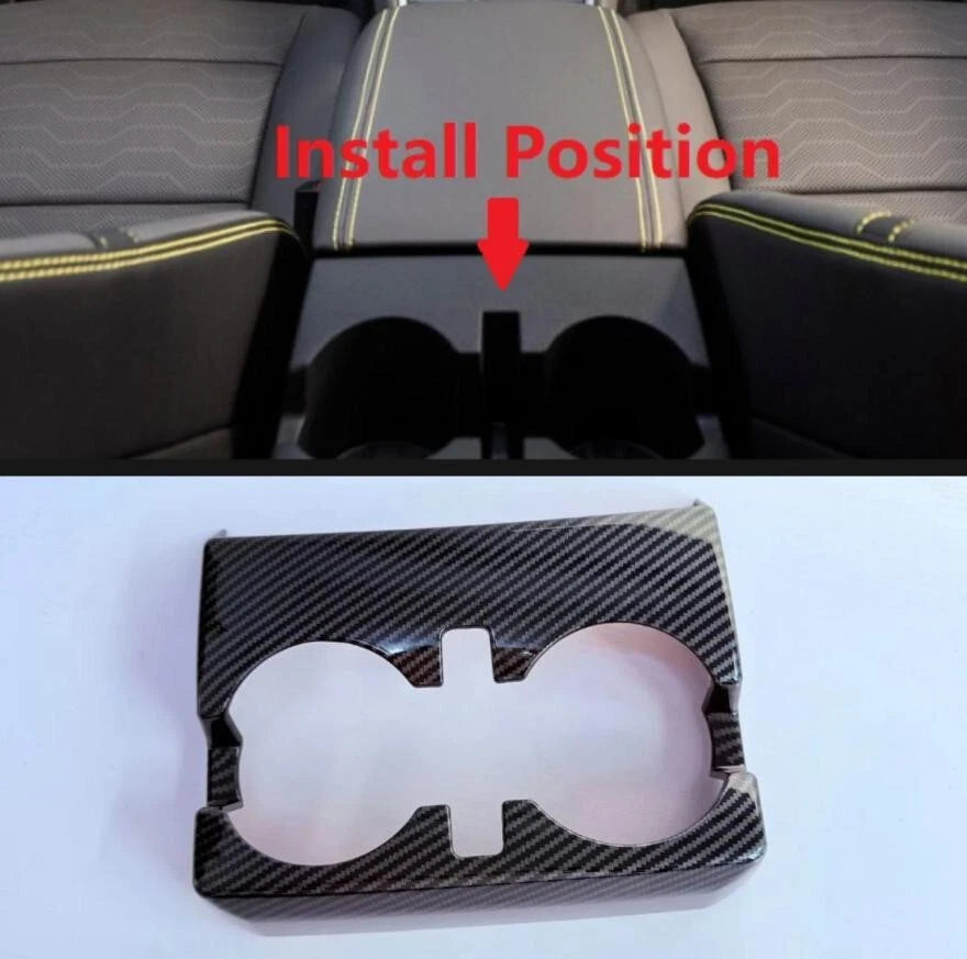 Carbon Fiber Rear Water Cup Holder Frame Cover for Chevrolet Colorado (2023-2025)