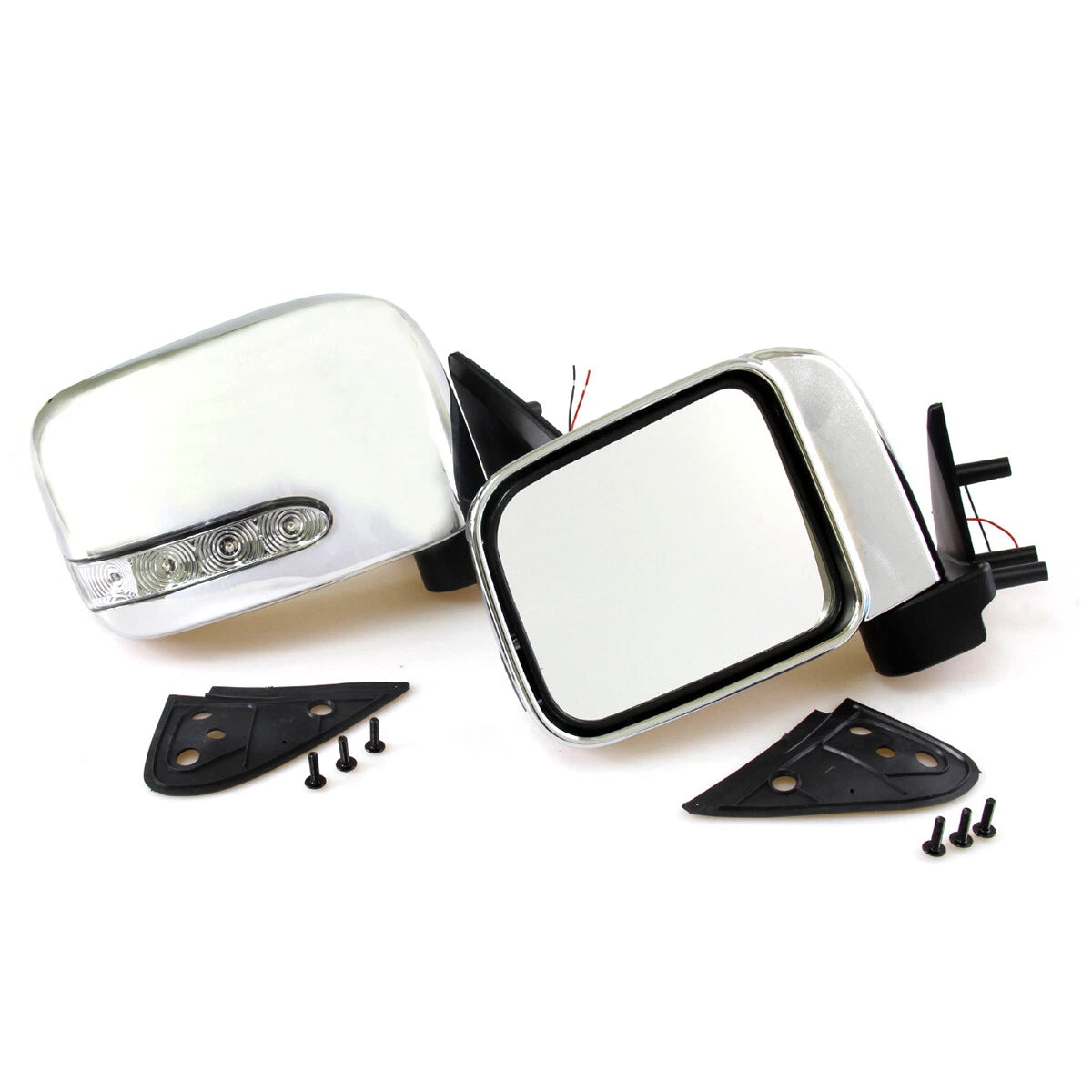 Chrome LED Door Mirrors for Nissan D22 Navara 1997-2004
