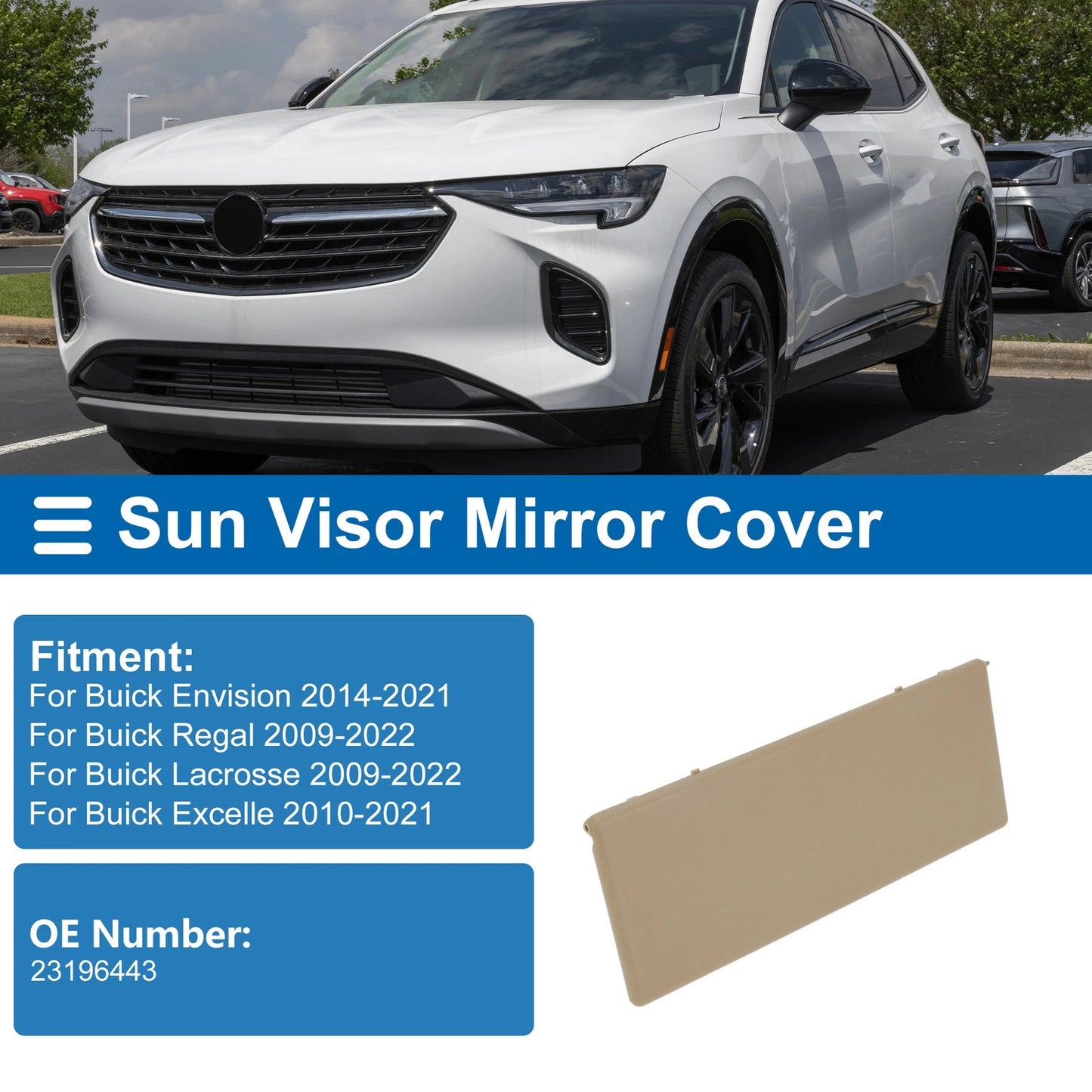 Sun Visor Mirror Cover Yellow for Buick Envision (2014–2021)