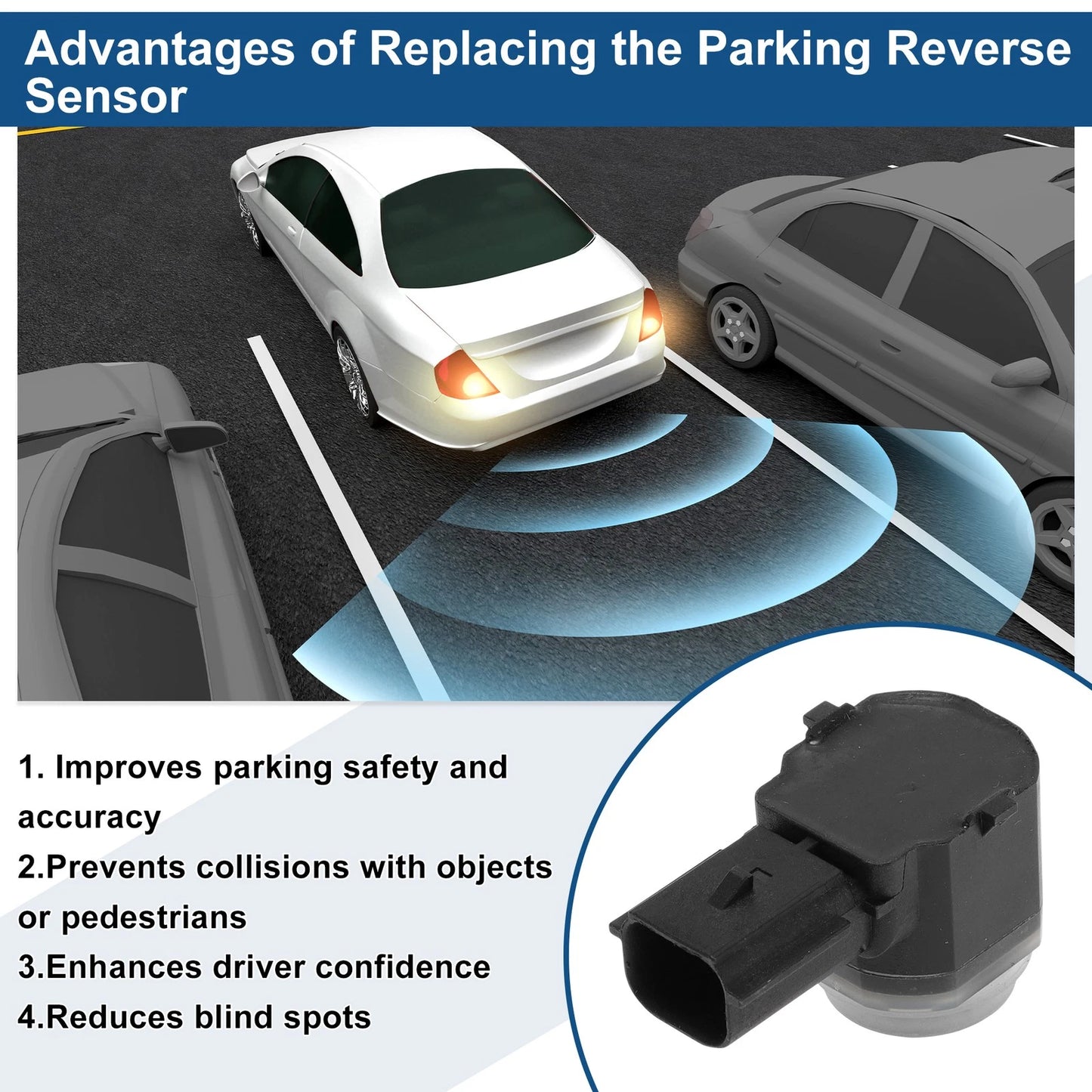 Black Reverse Backup Parking Sensor for Dodge Challenger (2015-2017)