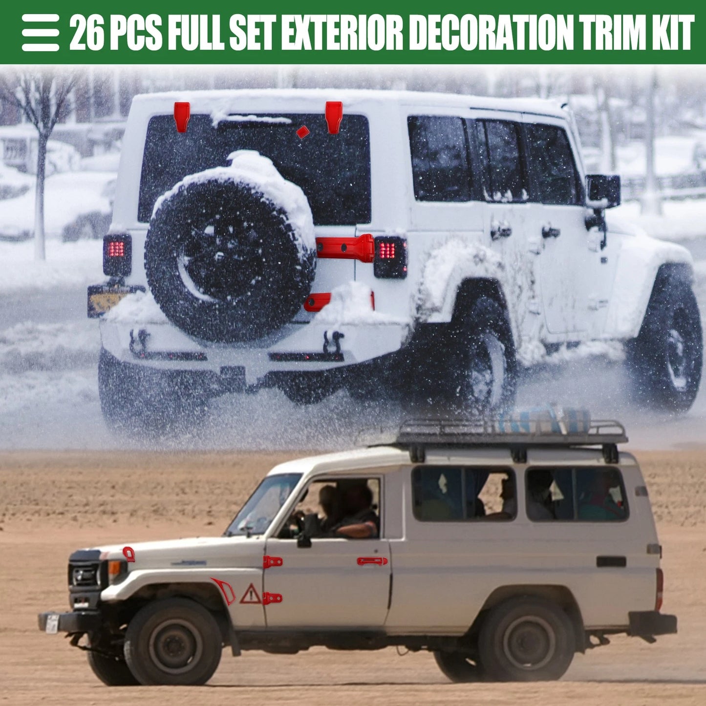 26 x Exterior Trim Kit for Jeep Wrangler JL JLU (2018-2022)