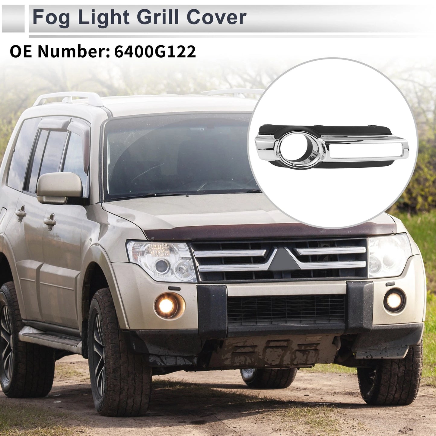 Front Right Fog Light Grill for Mitsubishi Montero (2015-2016)