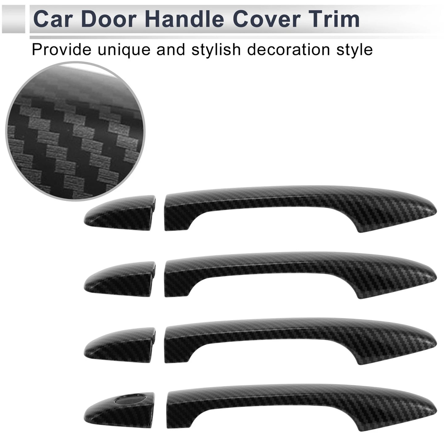 Door Handle Cover Trim Carbon Fiber Black for Toyota Prius