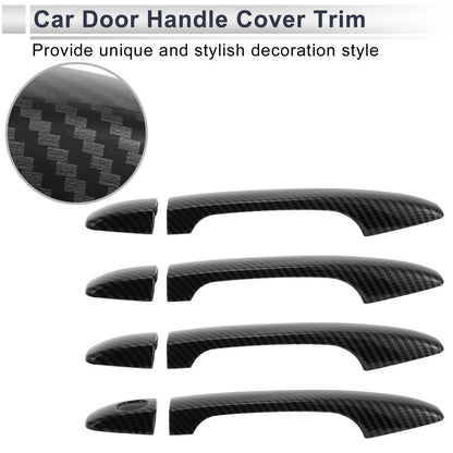 Door Handle Cover Trim Carbon Fiber Black for Toyota Prius