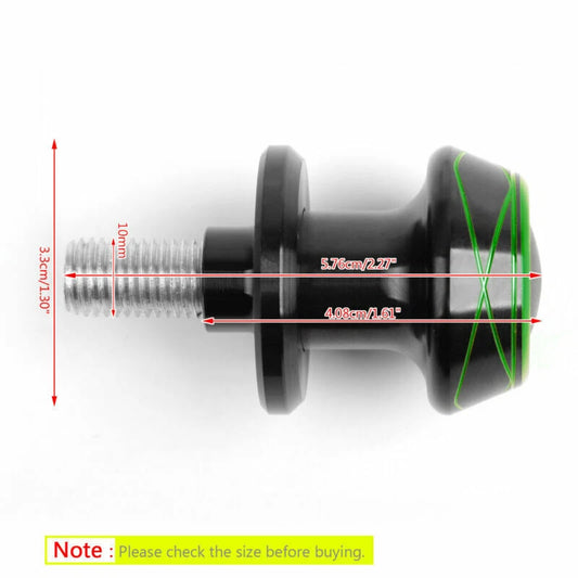 2 x 10mm CNC Stand Mounts for Kawasaki ZX10R Z800 Z1000 (2011-2023)