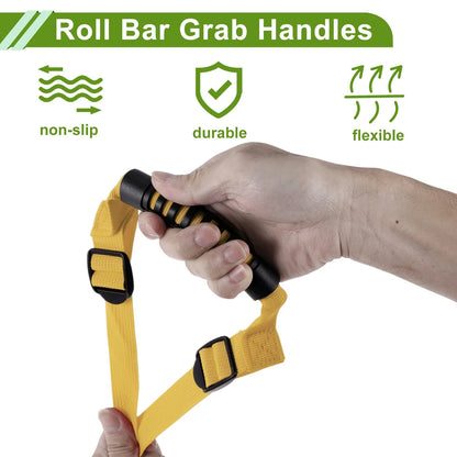 Roll Bar Grab Handles for Jeep Wrangler 1987-2021 - Yellow 2 x Handles
