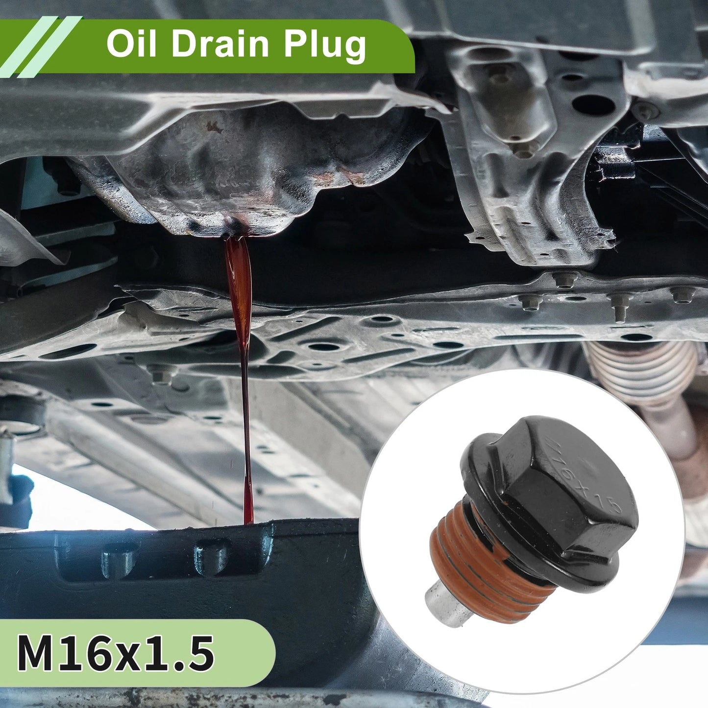 M16x1.5 Copper Oil Drain Plug W/ Gasket for 2x Car Motorcycle
