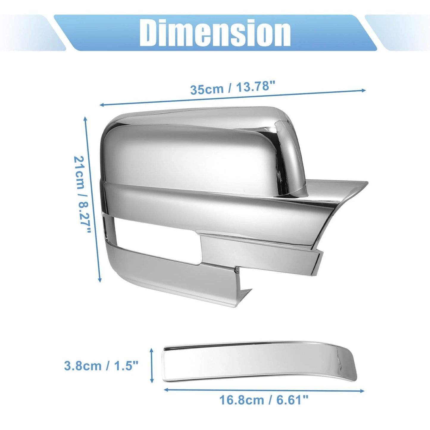 Chrome Plated Full Mirror Covers for Ford F150 (2009-2014)