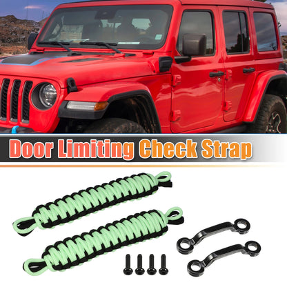 Door Limiting Straps Set for Jeep Wrangler JK (2011-2018) Black Light Green