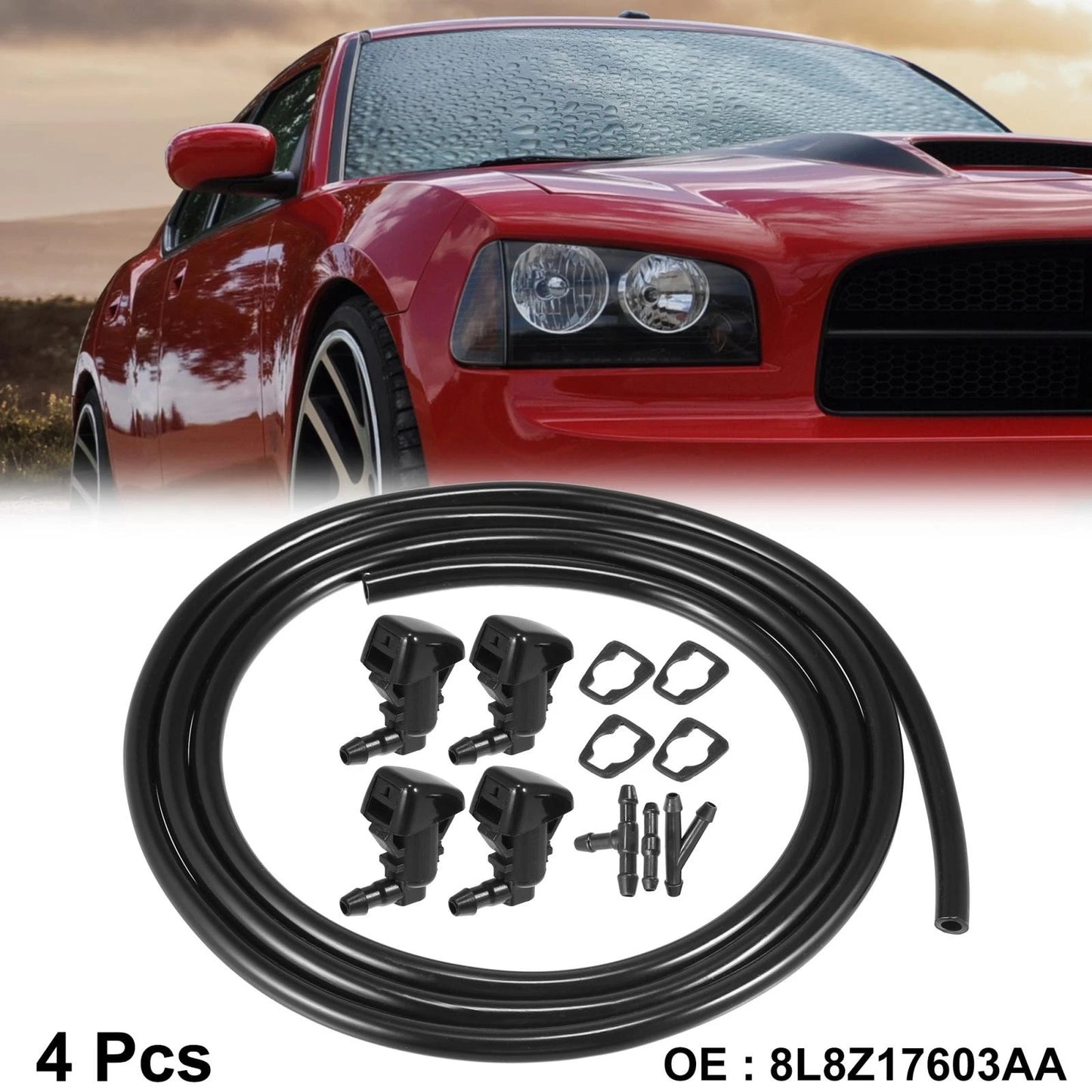 4pcs Front Windshield Washer Nozzles for Ford Edge (2007-2014)