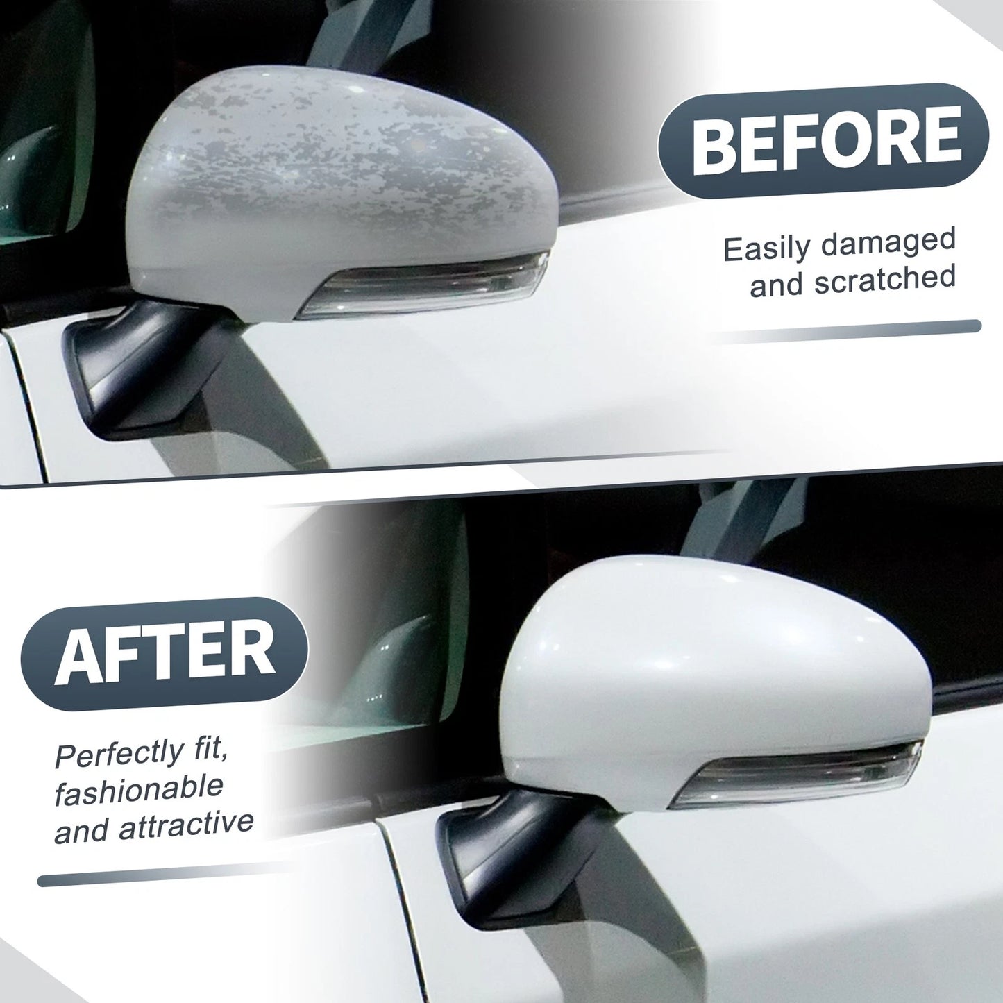 Left Side Rearview Mirror Cover Cap White for Toyota Reiz Prius (2010–2012)