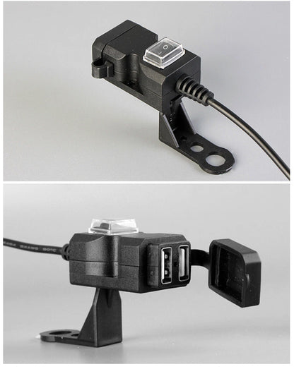 12V Waterproof Dual-USB Charger Socket for Motorbike Motorcycle