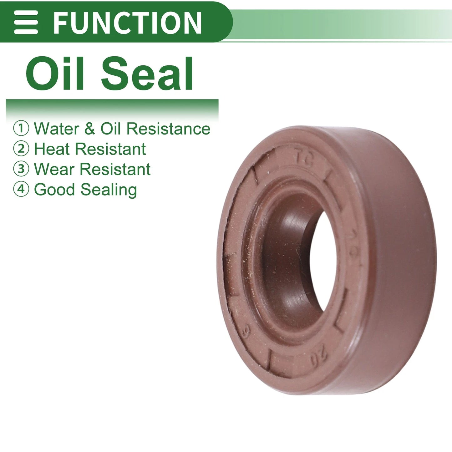 Oil Seal 10x20x6mm Fluorine Rubber Seal Ring Rotary Shaft