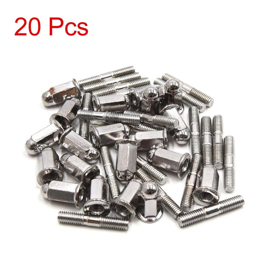 20pcs 0.24" Dia Thread Exhaust Pipe Muffler Screws Bolts Nuts for CG125
