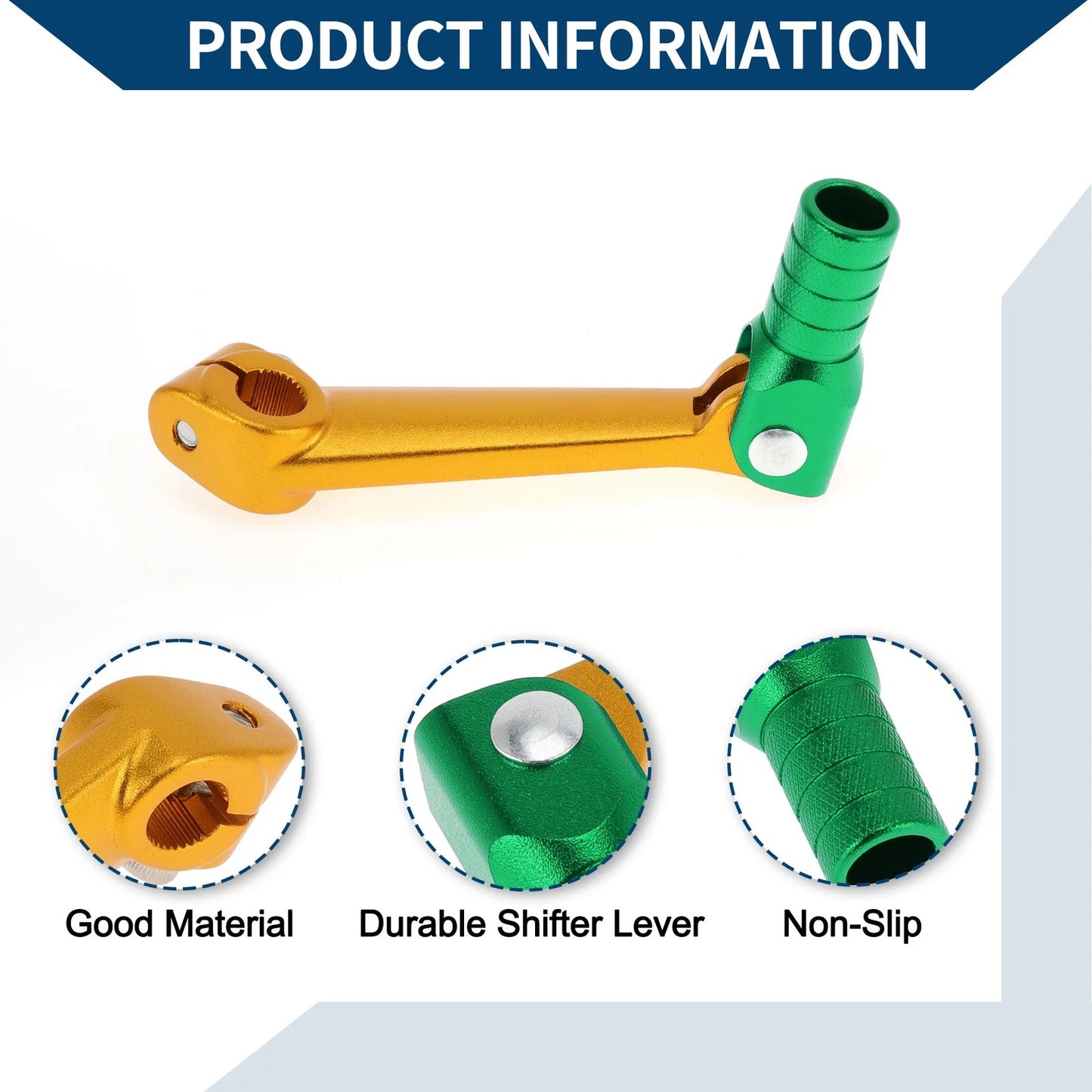 Folding Gear Shifter Lever Gold Tone Green Head for Bosuer M5