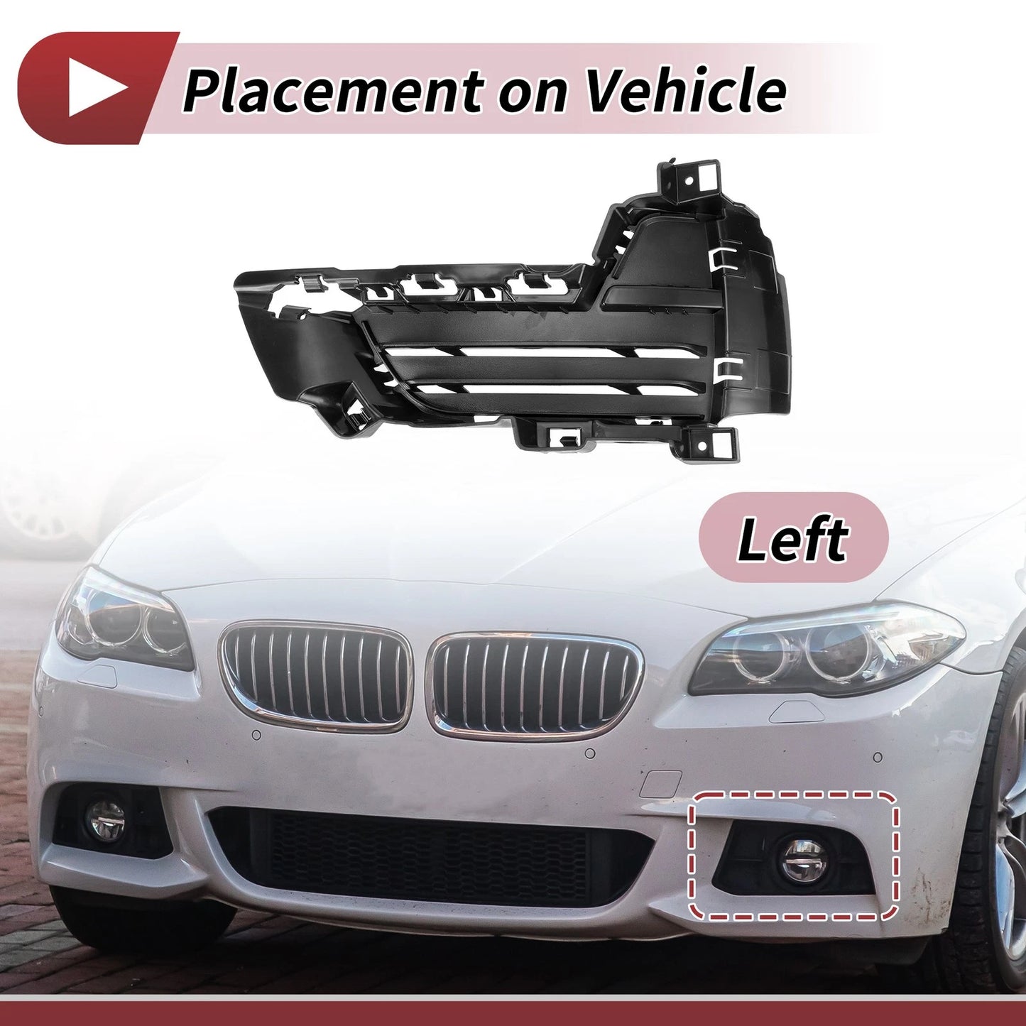 1 Pc Front Left Fog Light Grill for BMW X5 (2014-2018)