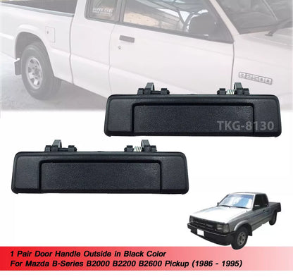 2 x Black Door Handle for Mazda B2000 B2200 B2600 (1986-1995)