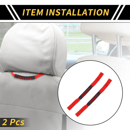 2 x Headrest Grab Handles for Jeep Wrangler (2018-2023) - Red Grab Handle