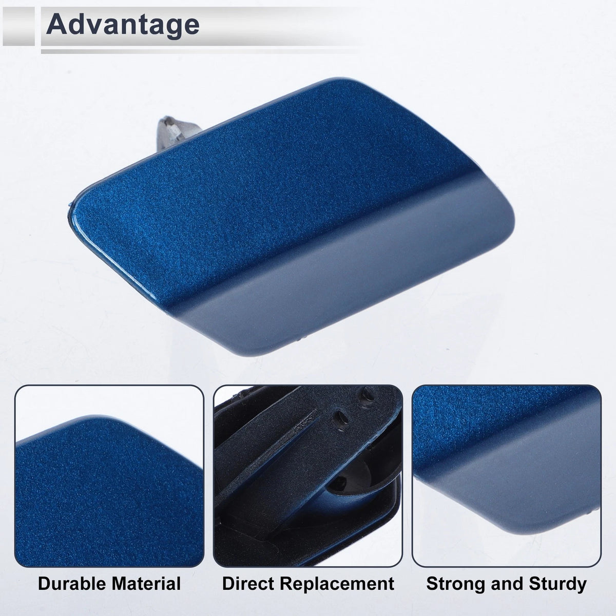 Front Right Bumper Headlight Washer Nozzle Cover Cap for BMW 320i Blue
