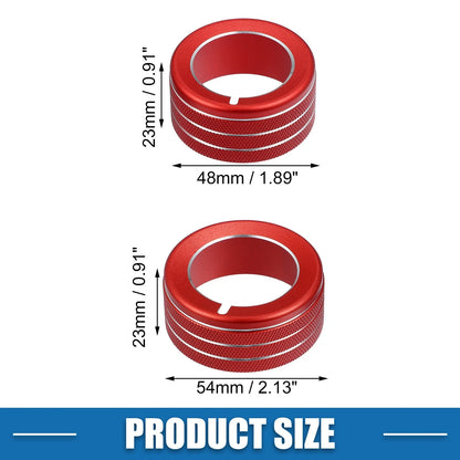 AC Button Ring Knob Cover Trim for Toyota 4Runner (2010-2020) - 3 x Red