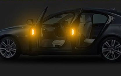 6 x Reflective Yellow Door Warning Decals for Car