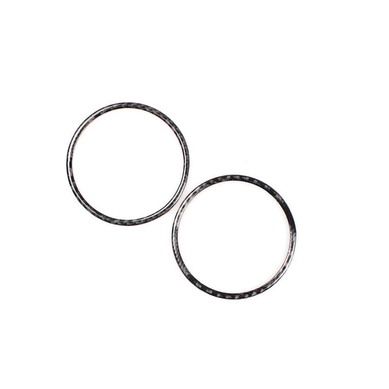 2pcs Carbon Fiber Dorr Side Speaker Cover Ring Trim For Ford Mustang 2015-2018
