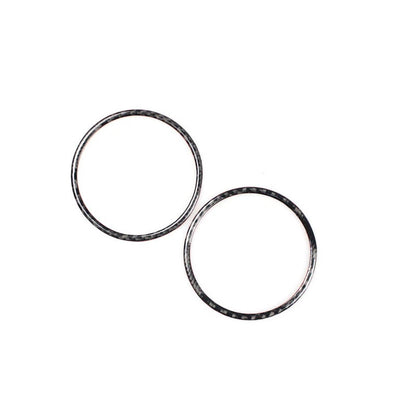 2pcs Carbon Fiber Dorr Side Speaker Cover Ring Trim For Ford Mustang 2015-2018