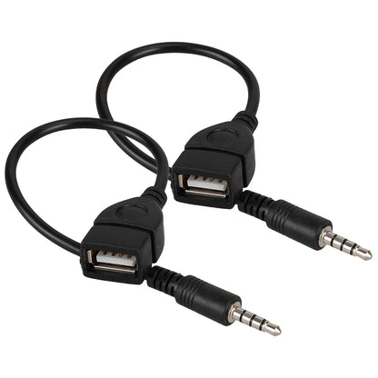 Audio AUX Jack 3.5mm Male to USB 2.0 Type A Female OTG Converter Cable