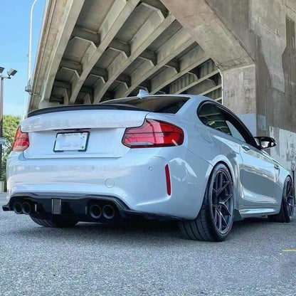 Rear Bumper Diffuser Lip w/ Square Lights for BMW 2 Series F87 M2 (16-22)
